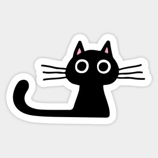 Cutie Kitty Cat Wide Eyed Black Kitten Sticker